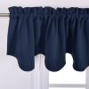 imageNICETOWN Blackout Tiers Window Valances  52 by 18 inches Blackout Curtains Pole Pocket KitchenBathroomLiving RoomBoys Bedroom Scalloped Valances Navy Blue 1 PairNavy