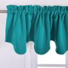 imageNICETOWN Blackout Tiers Window Valances  52 by 18 inches Blackout Curtains Pole Pocket KitchenBathroomLiving RoomBoys Bedroom Scalloped Valances Navy Blue 1 PairPeacock Teal