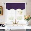 imageNICETOWN Blackout Tiers Window Valances  52 by 18 inches Blackout Curtains Pole Pocket KitchenBathroomLiving RoomBoys Bedroom Scalloped Valances Navy Blue 1 PairRoyal Purple