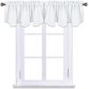 imageNICETOWN Blackout Tiers Window Valances  52 by 18 inches Blackout Curtains Pole Pocket KitchenBathroomLiving RoomBoys Bedroom Scalloped Valances Navy Blue 1 PairPure White