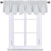 imageNICETOWN Blackout Tiers Window Valances  52 by 18 inches Blackout Curtains Pole Pocket KitchenBathroomLiving RoomBoys Bedroom Scalloped Valances Navy Blue 1 PairGreyish White