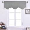 imageNICETOWN Blackout Tiers Window Valances  52 by 18 inches Blackout Curtains Pole Pocket KitchenBathroomLiving RoomBoys Bedroom Scalloped Valances Navy Blue 1 PairSilver Grey
