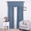imageNICETOWN Blackout Tiers Window Valances  52 by 18 inches Blackout Curtains Pole Pocket KitchenBathroomLiving RoomBoys Bedroom Scalloped Valances Navy Blue 1 PairStone Blue