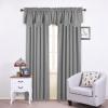 imageNICETOWN Blackout Tiers Window Valances  52 by 18 inches Blackout Curtains Pole Pocket KitchenBathroomLiving RoomBoys Bedroom Scalloped Valances Navy Blue 1 PairSilver Grey