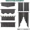 imageNICETOWN Blackout Tiers Window Valances  52 by 18 inches Blackout Curtains Pole Pocket KitchenBathroomLiving RoomBoys Bedroom Scalloped Valances Navy Blue 1 PairCappuccino