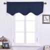 imageNICETOWN Blackout Tiers Window Valances  52 by 18 inches Blackout Curtains Pole Pocket KitchenBathroomLiving RoomBoys Bedroom Scalloped Valances Navy Blue 1 PairNavy