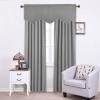 imageNICETOWN Blackout Tiers Window Valances  52 by 18 inches Blackout Curtains Pole Pocket KitchenBathroomLiving RoomBoys Bedroom Scalloped Valances Navy Blue 1 PairSilver Grey