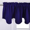 imageNICETOWN Blackout Tiers Window Valances  52 by 18 inches Blackout Curtains Pole Pocket KitchenBathroomLiving RoomBoys Bedroom Scalloped Valances Navy Blue 1 PairDark Blue