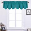imageNICETOWN Blackout Tiers Window Valances  52 by 18 inches Blackout Curtains Pole Pocket KitchenBathroomLiving RoomBoys Bedroom Scalloped Valances Navy Blue 1 PairPeacock Teal