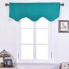 imageNICETOWN Blackout Tiers Window Valances  52 by 18 inches Blackout Curtains Pole Pocket KitchenBathroomLiving RoomBoys Bedroom Scalloped Valances Navy Blue 1 PairPeacock Teal