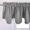 imageNICETOWN Blackout Tiers Window Valances  52 by 18 inches Blackout Curtains Pole Pocket KitchenBathroomLiving RoomBoys Bedroom Scalloped Valances Navy Blue 1 PairSilver Grey