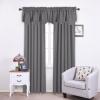 imageNICETOWN Blackout Tiers Window Valances  52 by 18 inches Blackout Curtains Pole Pocket KitchenBathroomLiving RoomBoys Bedroom Scalloped Valances Navy Blue 1 PairGrey