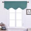 imageNICETOWN Blackout Tiers Window Valances  52 by 18 inches Blackout Curtains Pole Pocket KitchenBathroomLiving RoomBoys Bedroom Scalloped Valances Navy Blue 1 PairSea Teal