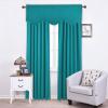 imageNICETOWN Blackout Tiers Window Valances  52 by 18 inches Blackout Curtains Pole Pocket KitchenBathroomLiving RoomBoys Bedroom Scalloped Valances Navy Blue 1 PairPeacock Teal