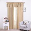 imageNICETOWN Blackout Tiers Window Valances  52 by 18 inches Blackout Curtains Pole Pocket KitchenBathroomLiving RoomBoys Bedroom Scalloped Valances Navy Blue 1 PairBiscotti Beige