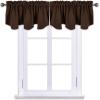 imageNICETOWN Blackout Tiers Window Valances  52 by 18 inches Blackout Curtains Pole Pocket KitchenBathroomLiving RoomBoys Bedroom Scalloped Valances Navy Blue 1 PairToffee Brown