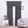 imageNICETOWN Blackout Tiers Window Valances  52 by 18 inches Blackout Curtains Pole Pocket KitchenBathroomLiving RoomBoys Bedroom Scalloped Valances Navy Blue 1 PairGrey