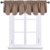 imageNICETOWN Blackout Tiers Window Valances  52 by 18 inches Blackout Curtains Pole Pocket KitchenBathroomLiving RoomBoys Bedroom Scalloped Valances Navy Blue 1 PairCappuccino