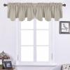 imageNICETOWN Blackout Tiers Window Valances  52 by 18 inches Blackout Curtains Pole Pocket KitchenBathroomLiving RoomBoys Bedroom Scalloped Valances Navy Blue 1 PairNatural