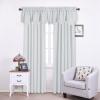 imageNICETOWN Blackout Tiers Window Valances  52 by 18 inches Blackout Curtains Pole Pocket KitchenBathroomLiving RoomBoys Bedroom Scalloped Valances Navy Blue 1 PairGreyish White