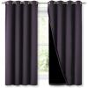 imageNICETOWN Extra Long Truly Blackout Drapes for Hall and Villa 46quot Width Each Panel 45quot Length Greyish Purple 2 Pieces 100 Blackout Window Curtain Panels with Black Lined for Night Shift Worker