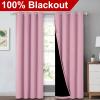imageNICETOWN Full Shading Curtains 90quot Long 2 Panels Set for Windows Super HeavyDuty Black Lined Blackout Curtains for Bedroom Privacy Assured Window Treatment Crystal Pink Pack of 2 52quot W
