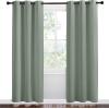 imageNICETOWN Greyish Green Room Darkening Curtains for Kitchen Set of 2 42 inches Wide by 78 inches Long Window Treatment Thermal Insulated Solid Grommet Room Darkening CurtainsDrapes for Bedroom