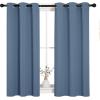 imageNICETOWN Kitchen Curtains Small Window Curtains ampamp Drapes Thermal Insulated Solid Grommet Panels for Cupboard Loft Cafe Dining Room Stone Blue 34quot W x 45quot L 2PCs