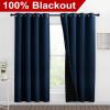 imageNICETOWN Moroccan Blue Full Shade Curtain Panels Pair of Energy Smart ampamp Noise Blocking Out Blackout Drapes for Dining Room Window Thermal Insulated Guest Room Lined Window Dressing55 x 78 inch