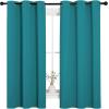 imageNICETOWN Room Darkening Curtains 63 inch Length 2 Panels Thermal Insulated Grommet Blackout Curtains for Modern Casual Elegant Bedroom Kids Room Theme Decoration Peacock Teal 2 Pieces W42