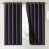 imageNICETOWN 100 Blackout Lined Curtains Greyish Purple 1 Pair 70quot Width x 63quot Length Each Panel 2 Thick Layers Completely Blackout Window Treatment Thermal Insulated Drapes for KitchenBedroom