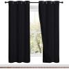 imageNICETOWN 100 Blackout Window Curtain Panels Full Light Blocking Drapes with Black Liner for Nursery 72 inches Drop Thermal Bedroom Drapes and Curtains Black 2 Pieces 42 inches Wide Per Panel