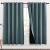 imageNICETOWN 100 Blackout Window Curtain Panels Full Light Blocking Drapes with Black Liner for Nursery 72inch Drop Thermal Insulated Draperies Aqua 2 Pieces 70inch Wide Per Panel