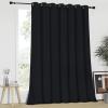 imageNICETOWN Black Curtain for Patio Door  Extra Wide Energy Save Sliding Glass Door Drape for Curtain Rod Room Divider Curtain Vertical Blinds Black 100 inches Width x 95 inches Length