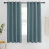 imageNICETOWN Blackout Classroom Curtain 63 inch Length Grommet Solid Thermal Curtains Sound Dampening Window Treatment for BedroomFlat Greyish Blue 1 Panel W46 x L63