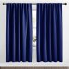 imageNICETOWN Blackout Curtain Panels Window Draperies  Royal Blue Color 62x72 inch 2 Pieces Insulating Room Darkening Blackout Drapes for Doorway Shower Bathroom Laundry Room Bifold Door