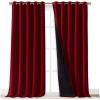 imageNICETOWN Cold Blocking 100 Blackout Curtains Durable and Soft Black Lined Blackout Drapes Energy Saving Long Panels for Patio Sliding Glass Door Burgundy 70inch x 108 inches 2 PCs