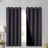 imageNICETOWN Extra Long Truly Blackout Drapes for Hall and Villa 46quot Width Each Panel 45quot Length Greyish Purple 2 Pieces 100 Blackout Window Curtain Panels with Black Lined for Night Shift Worker
