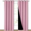 imageNICETOWN Full Shading Curtains 90quot Long 2 Panels Set for Windows Super HeavyDuty Black Lined Blackout Curtains for Bedroom Privacy Assured Window Treatment Crystal Pink Pack of 2 52quot W