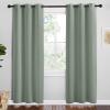 imageNICETOWN Greyish Green Room Darkening Curtains for Kitchen Set of 2 42 inches Wide by 78 inches Long Window Treatment Thermal Insulated Solid Grommet Room Darkening CurtainsDrapes for Bedroom