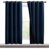 imageNICETOWN Moroccan Blue Full Shade Curtain Panels Pair of Energy Smart ampamp Noise Blocking Out Blackout Drapes for Dining Room Window Thermal Insulated Guest Room Lined Window Dressing55 x 78 inch