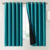 imageNICETOWN Peacock Teal 100 Blackout Lined Curtains 2 Thick Layers Completely Blackout Window Treatment Thermal Insulated Drapes for KitchenBedroom 1 Pair 70quot Width x 63quot Length Each Panel