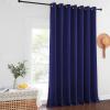 imageNICETOWN Wide Sliding Door Curtains  Thermal Insulated Drapes Blackout Window Curtain Privacy Blind for Living Room ampamp Bedroom Dark Blue W100 x L108 inches