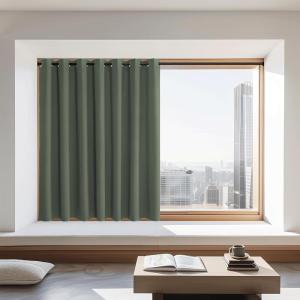imageNICETOWN Blackout Curtains 72 inches Long Grommet Privacy Window Treatment Thermal Insulated Room Darkening Sliding Glass Door Drape for Bedroom Living Room 1 Panel W100 x L72 Dark Mallard