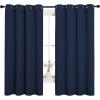 imageNICETOWN Blackout Draperies Curtains All Season Thermal Insulated Solid Grommet Top Blackout CurtainsDrapes for Kids Room Navy 1 Pair 55 x 68 inches
