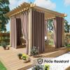 imageNICETOWN Fade Resistant Outdoor Curtains for Patio Waterproof Lightfastness Grade 4 Longlasting Outside Drapes for Porch Gazebo Sun Blocking ampamp Privacy Blackout Shades 2 Panels Tan W52 x L96 inTan