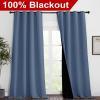 imageNICETOWN Insulated 100 Blackout Curtains Noise Reducing Performance Drapes with Black Lining Full Light Blocking Draperies for Overnight Shift Worker Stone Blue 1 Pair 55 inches x 96 inches