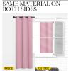 imageNICETOWN Patio Glass Door Blackout Curtains for BedroomLiving Room Privacy Panel Drapes for Dining Room and Guest Room Crystal Pink 42 inches Wide x 90 inches Long 1 Pair