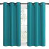 imageNICETOWN Room Darkening Curtains 50 inch Length 2 Panels Thermal Insulated Grommet Blackout Curtains for Modern Casual Elegant Bedroom Kids Room Theme Decoration Peacock Teal 2 Pieces W42