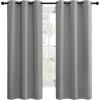imageNICETOWN Thermal Insulated Grommet Blackout Curtains Kids Window Drape Panel for Nursery Privacy Short Curtains Silver Grey 2 Panels W42 x L68 Inch